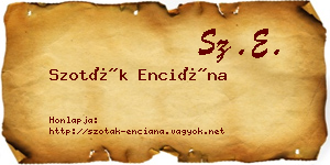 Szoták Enciána névjegykártya